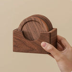 Solid walnut tea ceremony set with minimalist design