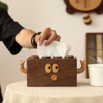 Solid walnut tissue box cover for home and office decor