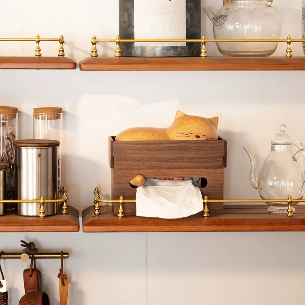 Solid walnut tissue box cover for home and office decor