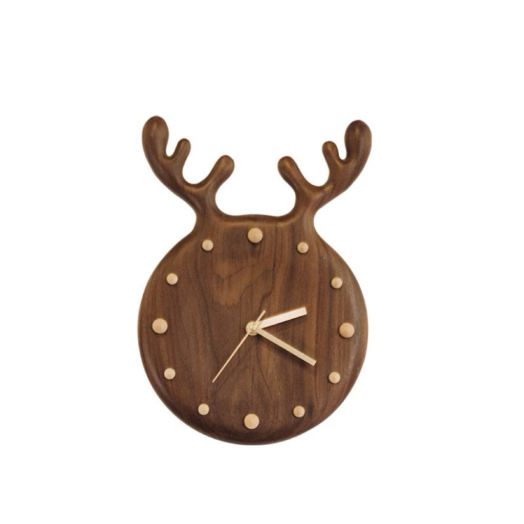 Walnut wall clock for modern home interior decoration