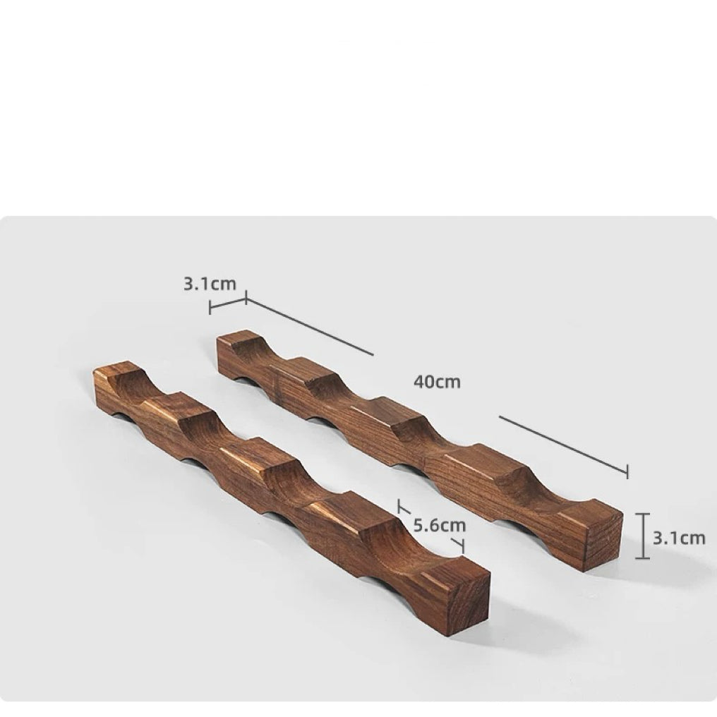 Walnut wine rack set for stylish home entertaining