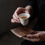 Natural walnut wood coasters with smooth grain finish