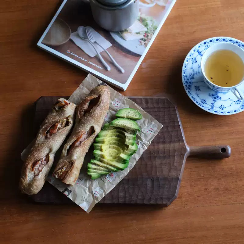 Walnut wooden charcuterie board for kitchen and dining use