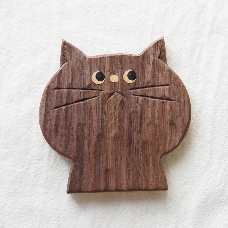 Natural wood coaster set with smooth grain finish