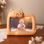 Natural wood photo frame with smooth grain finish