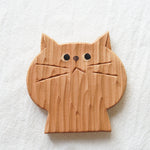 Cat shaped wooden coasters for coffee table and dining use