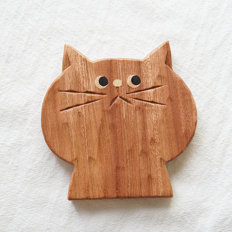 Minimalist solid wood coasters for cups mugs and beverages