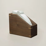Wooden V60 filter paper organizer for kitchen countertop