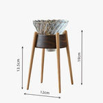 Wooden coffee dripper stand with glass filter design
