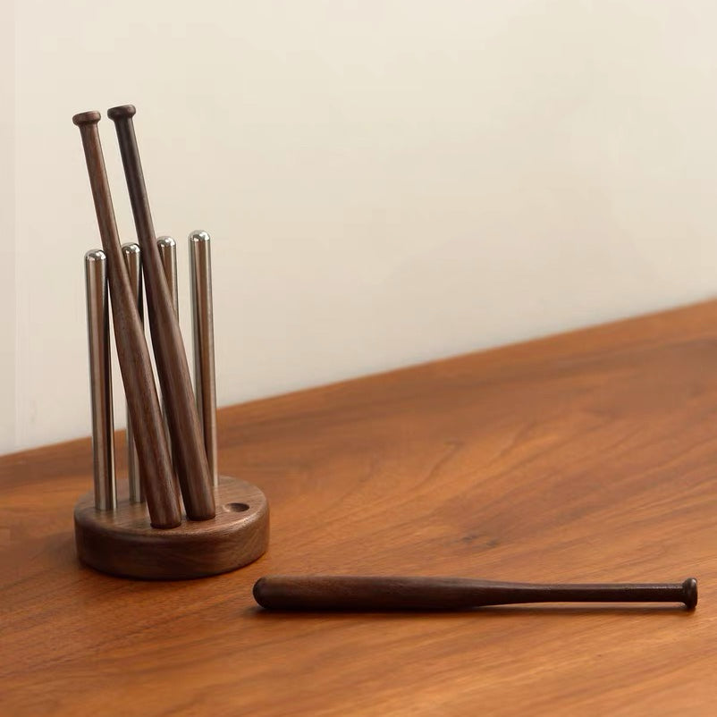 Wooden coffee stirrer organizer for kitchen and coffee bar