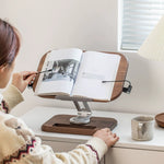 Wooden desktop book stand for comfortable reading position