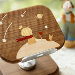 Wooden desktop stand for tablets and everyday use