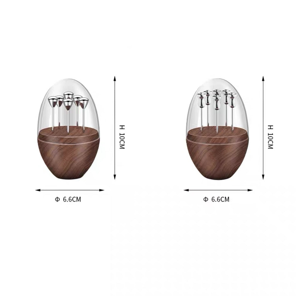 Wooden dessert picks with durable stainless steel construction