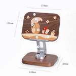Sidekick wooden device stand made from natural walnut wood