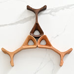 Wooden headphone rack for organized desktop storage