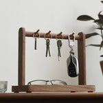Wooden key organizer stand for entryway and desktop use
