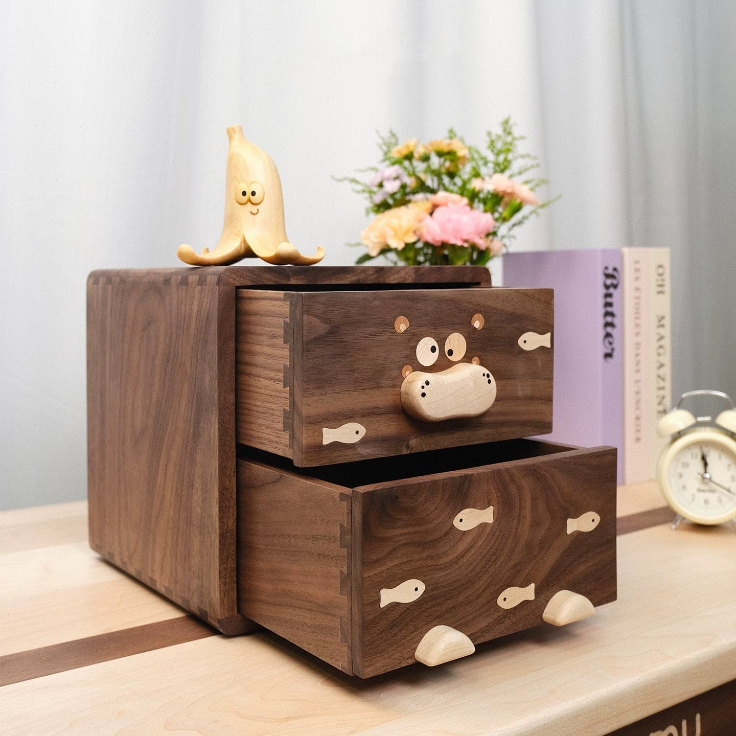 Wooden monitor riser for office and home workspace