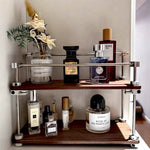 Wooden multi-layer organizer for displaying small essentials