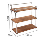 Wooden multi-level storage stand for desk accessories