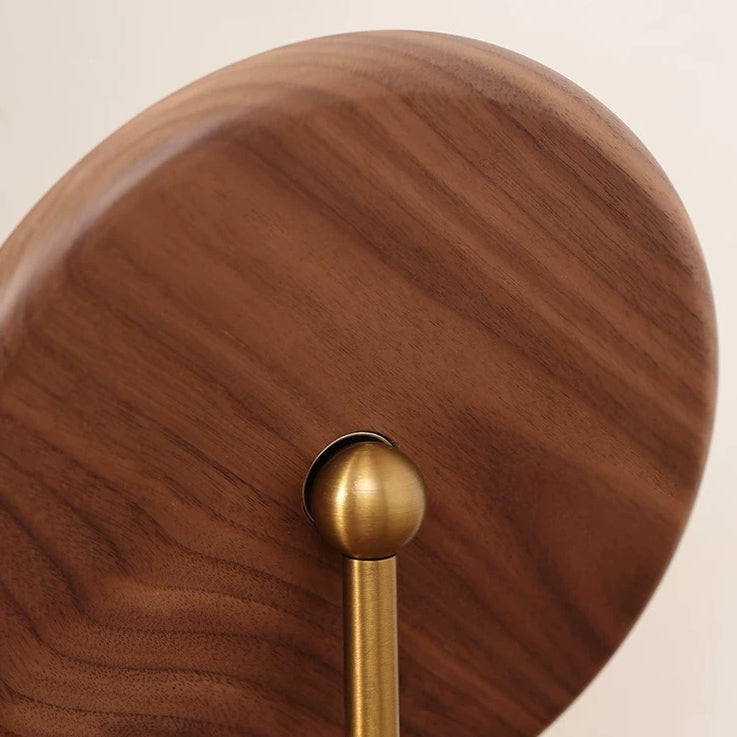 Wooden standing mirror with elegant curved design