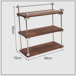 Tidy layers wooden storage rack made from natural walnut wood