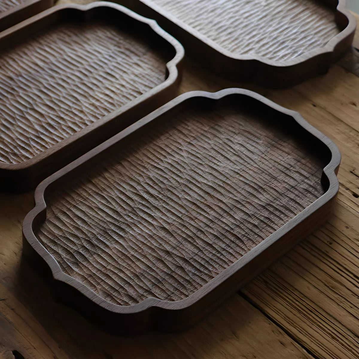 Wooden tabletop tray for stylish home serving