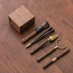 Tea station wooden tea set made from natural walnut wood
