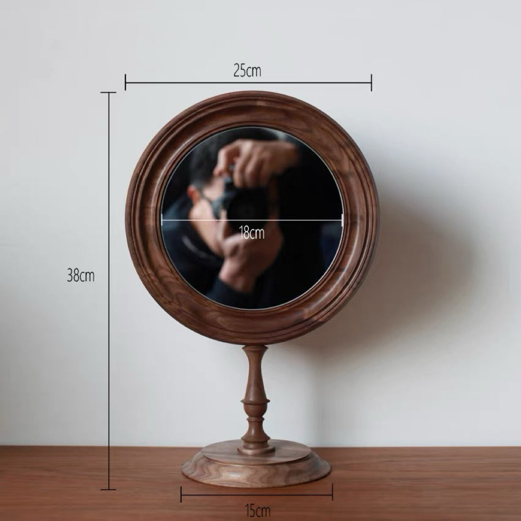 Wooden vanity mirror with elegant classic style