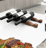 Wooden wine bottle display stand for countertop organization