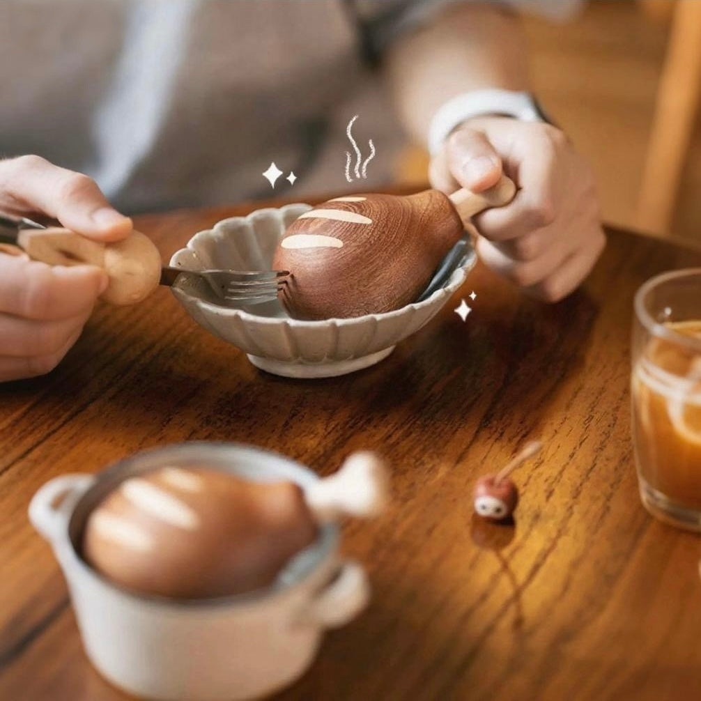 Yummy Bite wooden bottle opener with magnetic fridge holder
