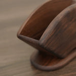 Solid walnut V60 filter paper organizer for coffee setup