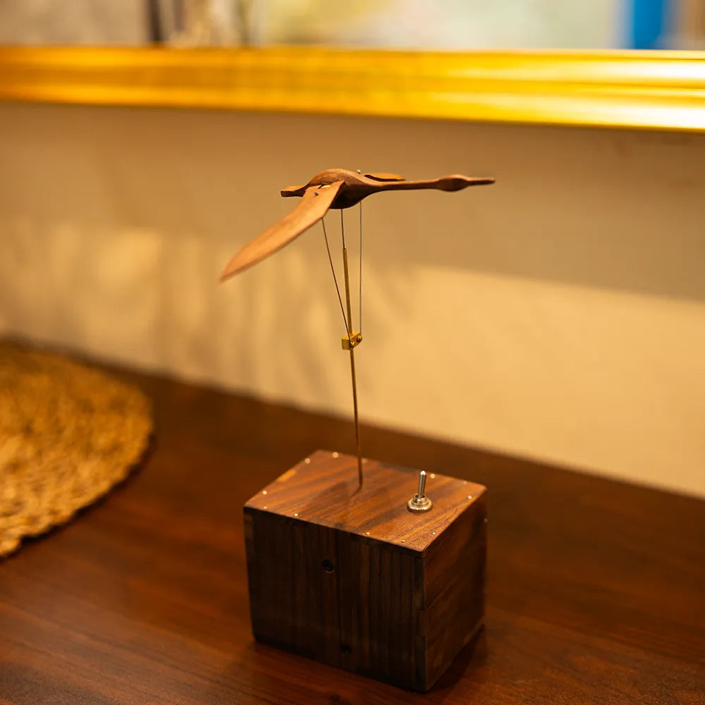 Avi Solid Wood Flying Bird Kinetic Sculpture