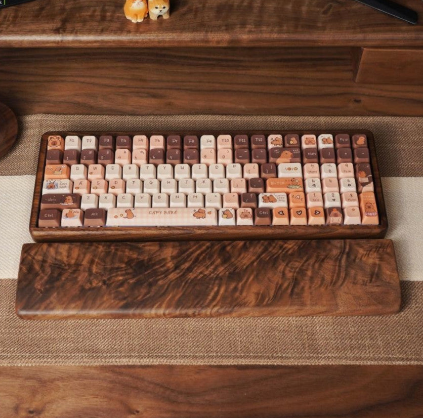 Soren Premium Golden Burl Solid Walnut Keyboard Wrist Rest