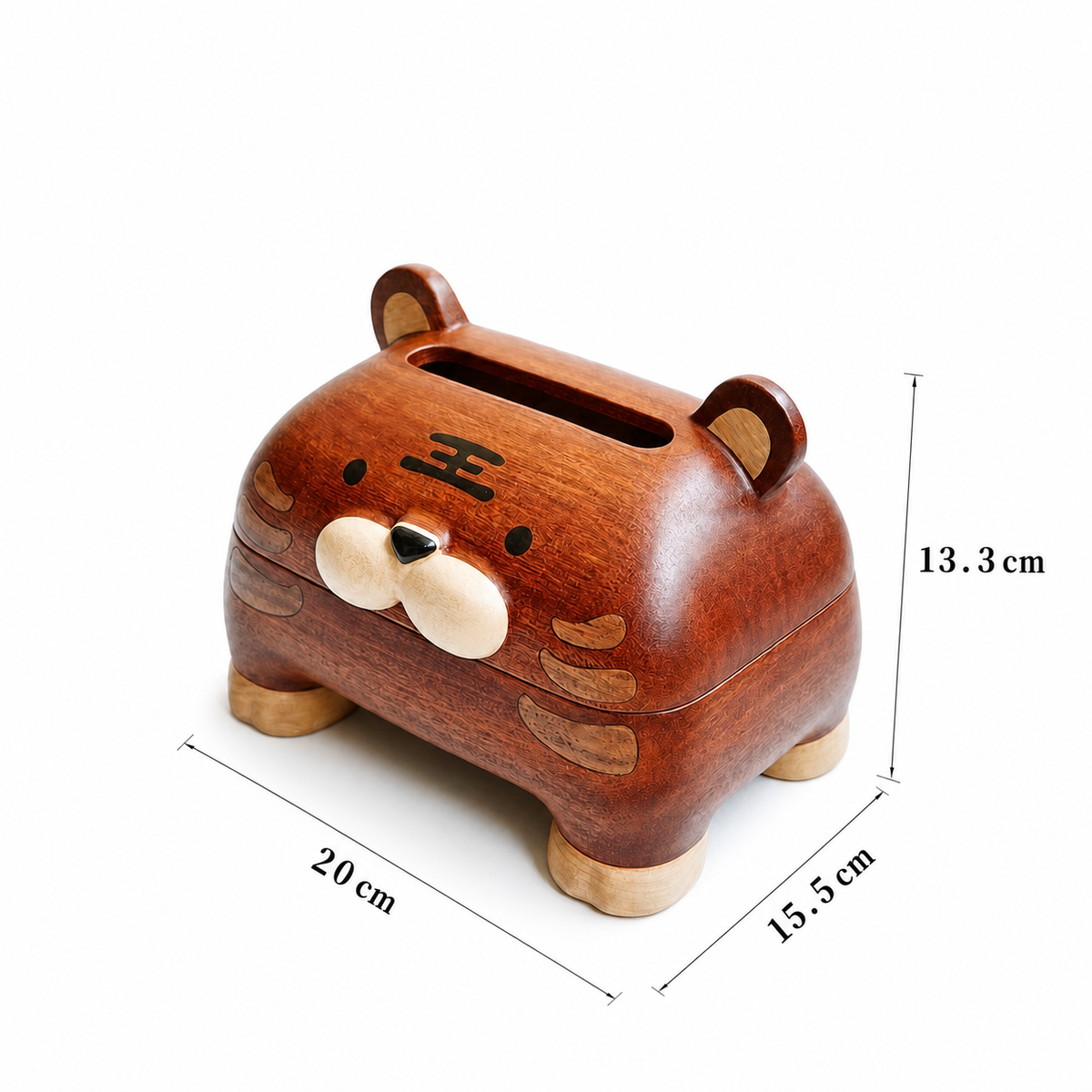 Minimalist wooden tissue dispenser for home and office decor